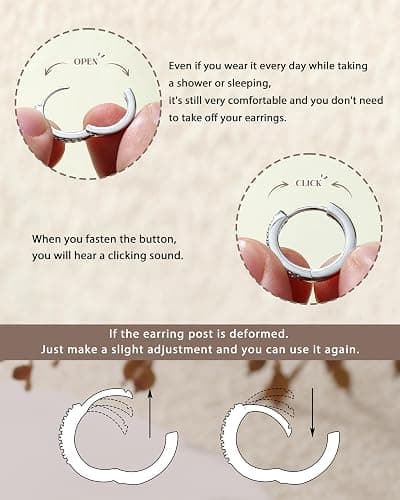 Dochais Hoop Stud Earrings for Women Men 7 Pairs 316L Surgical Steel Hypoallergenic Earrings Set for Multiple Piercing Non Tarnish 14k Gold Plated Cartilage Earring thumbnail 6
