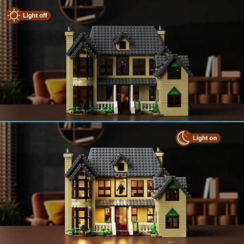 Horror House Building Block Set, Scary Movie Haunted House Model Compatible with Lego Horror House Building Toy, Halloween Decoration Gift for Man, Woman or Horror Film Fans 18+(1275Pcs) thumbnail 4