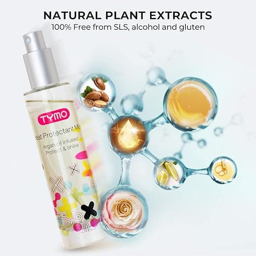 TYMO Heat Protectant Spray for Hair with Argan Oil for Styling Tools, Heat Protection Spray to Smooth & Hydrate, Natural Clean Formulation, Multi-benefit Treatment, Lightweight for All Hair Types thumbnail 4