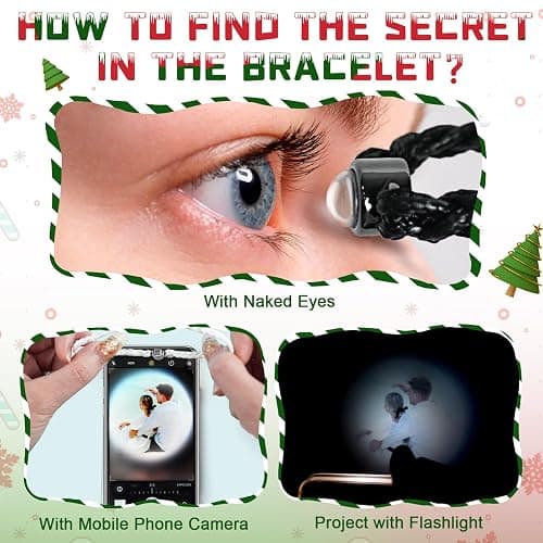 SUPHELPU Bracelet with Picture inside, Personalized Circle Photo Bracelet Projection, Italian Style Charm Bracelets, Personalized Gifts for Boyfriend Men Couples, Photo Gifts for Memorial Christmas thumbnail 2
