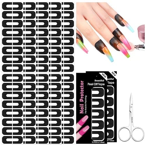 SAVILAND Nail Polish Protector for Fingers: 100PCS U V Protection U-Shaped Nail Protector Cuticle Protector for Nails Painting Peel Off Nails Tape for Airbrush Gel Polish Nail Art - Image 1
