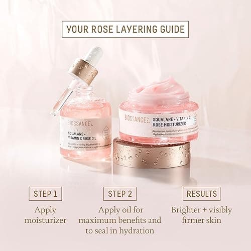 BIOSSANCE Squalane + Vitamin C Rose Face Moisturizer – Antioxidant-Rich Day/Night Face Lotion – Hydrates and Smooths Fine Lines – Even Skin Tone & Reduce Discoloration – For Radiant Skin, 1.69 Fl Oz thumbnail 9