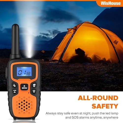 Wishouse Walkie Talkies for Adults Long Range-Rechargeable 4 Pack 2 Way Radios, Hiking Accessories Camping Gear Xmas Birthday Gift for Kids Family with Lamp,SOS Siren,NOAA Weather Alert,Easy to Use thumbnail 6