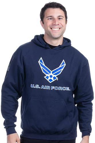 Ann Arbor T-shirt Co. U.S. Military, First Responder Hoodie USAF Army Navy Firefighter Sweatshirt Hoody thumbnail 4