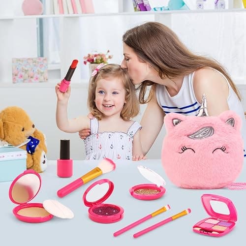 Kids Pretend Makeup Sets for Girls, Princess Toys for 3 4 5 Year Old Gifts | Role Play Toddler Toys for 3 4 5 6 7 8, Fake Make Up Set Unicorn Birthday Gifts for Little Girls, Kids Purse for Children thumbnail 2