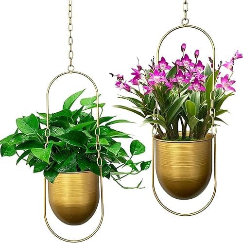 JUSUFU Gold Hanging Planters