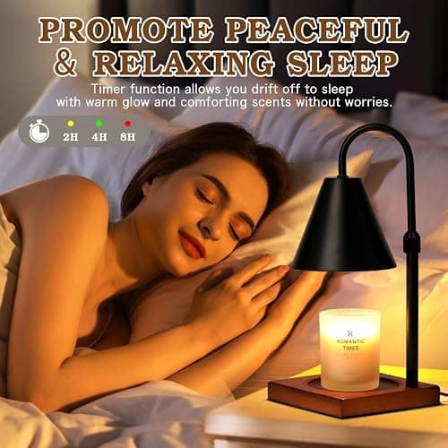 Modern Candle Warmer Lamp with Timer, Dimmable Candle Lamp Warmer, Men Women Christmas Birthday Gifts, Black Candle Warmer, Adjustable Candle Light Warmer, Cozy Living Room Bedroom Home Decor thumbnail 5