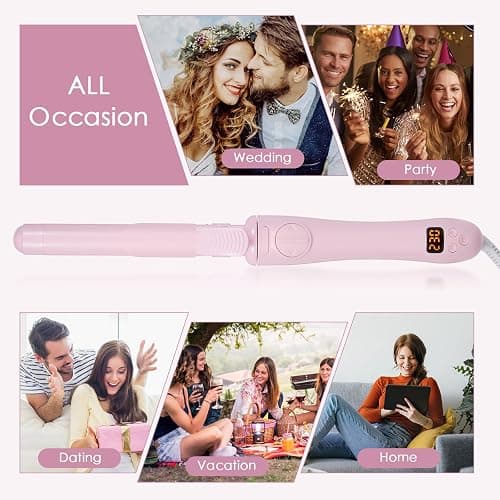 Layhou Automatic Curling Iron Porcelain Rotating Electric Curling Iron,Mothers Day Gifts, Automatic Hair Curler Big Wave Curls Hairdresser with Adjustable Heat Setting 100-230℃ thumbnail 2