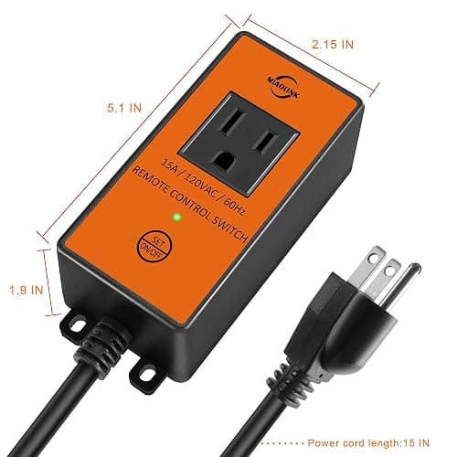 MIAOLINK 120v Automatic Vacuum Switch Wireless Remote Control Dust Collector Starter Outlet Switch (Battery Included) Heavy Duty Design Save Your Time and Energy Enhance Your Work Safety thumbnail 7