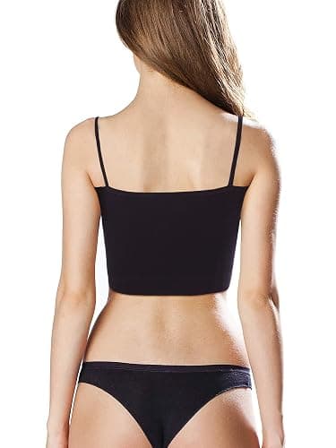 Boao 4 Pack Women's Cropped Tank Tops, Cotton Spaghetti Strap Crop Top Basic Sports Crop Cami Half Camisoles for Teen Girls thumbnail 5