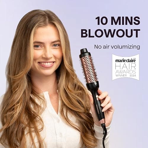 Wavytalk Updated Version Thermal Brush for Blowout Look, Blowout Express 1.5 Inch Ionic Thermal Round Brush Makes Hair Smoother Get Natural Curls, Dual Voltage, Easy to Use thumbnail 3