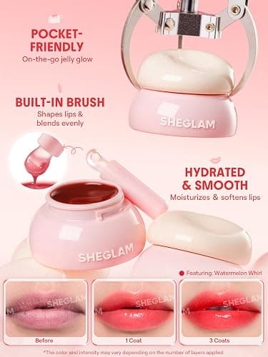 SHEGLAM Hydra Jelly Pocket Lip Jam Hydrating Nourishing Lip Gloss Moisturizing Lip Makeup-Guava Glow thumbnail 5