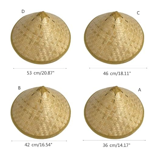 Handwoven Hat for Adults Sun-Shade Fisherman Rice PaddyHat Oriental Coolies BeachCap Photo Props Party Asian Conical P thumbnail 3