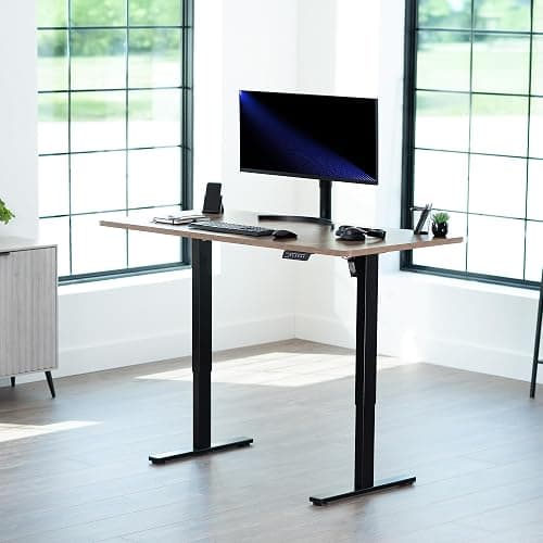 VIVO Electric 60 x 24 in Standing Desk, Memory Height Adjustment, 1B Series, One-Piece Reclaimed Wood Top, Black Frame, DESK-KIT-1B6P thumbnail 2