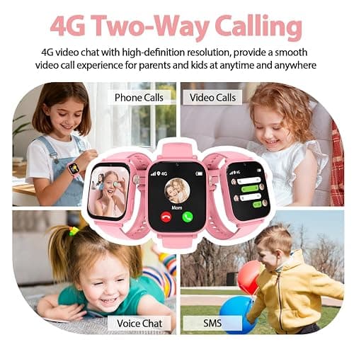 AXYWINBO Kids Smart Watch for Girls Boys 4g GPS Call Text-Smart Watch for Kids Game Camera Pedometer Alarm Clock Calculator-Kid Watches for Girls Boys 4-12 Ages Gifts Pink thumbnail 2