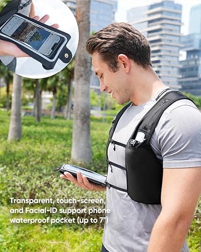 Zelvot Running Vest for Women Men, USA Original Patent, Adjustable Chest Straps Running Hydration Vest with 500ml Soft Flask, Breathable Reflective Hydration Backpack for Marathon - Black - XS-S thumbnail 3