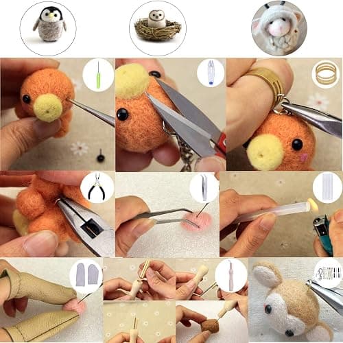 Mayboos Needle Felting Starter Kit,Wool Roving 40 Colors Set, Wool Felt Tools with Instruction Included for Felted Animal Needle Felting Supplies thumbnail 5