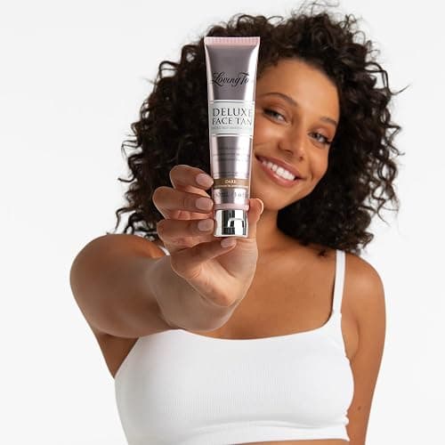 Loving Tan Deluxe Face Self Tanner, Dark - Streak Free, Natural, Professional Quality Sunless Tanning - 10+ Face Self Tanner Applications per Bottle, Cruelty Free, Naturally Derived DHA - 1.6 Fl Oz thumbnail 2