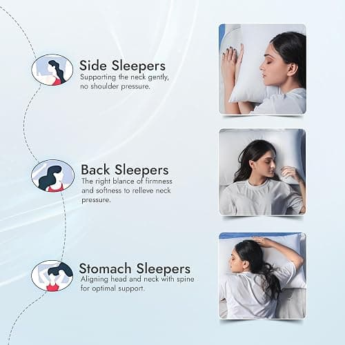 Adam Home Premium Pillows 4 Pack Hotel Quality with Breathable Cover – Bouncy Side Sleeper Pillow for Neck and Shoulder Pain – Quick Rebound & Dust Proof Hotel Pillows, Made in UK, (48x74 cm) thumbnail 2