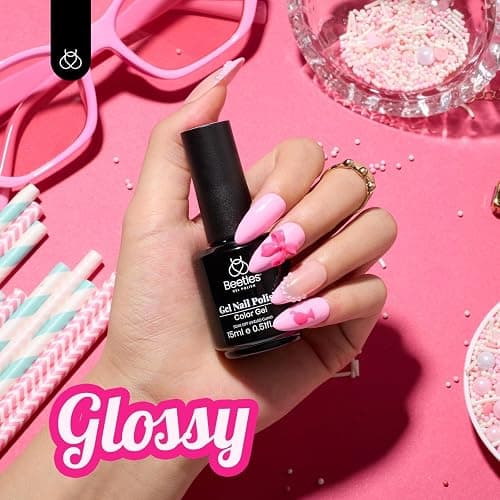 Beetles Pink Gel Nail Polish 15ML Soak Off UV Gel for Pastel Nail Art thumbnail 2