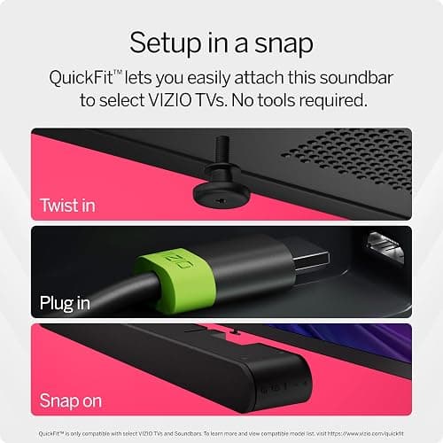 VIZIO 5.1 Soundbar SE, Wireless Subwoofer, Surround Sound w/Dolby Atmos & DTS:X, Bluetooth Speaker, QuickFit™ Compatible – SV510X-08 (New, 2024 Model) thumbnail 11