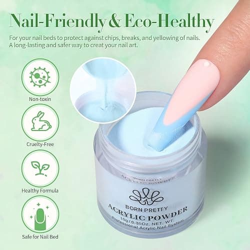 BORN PRETTY Acrylic Powder Set 36 Colors Acrylic Nail Powder Nude Pink Blue Yellow Purple Red Glitter Professional Polymer 3D Acrylic Nail Art Kit for French Nail Extension All Seasons Nail Carving thumbnail 4