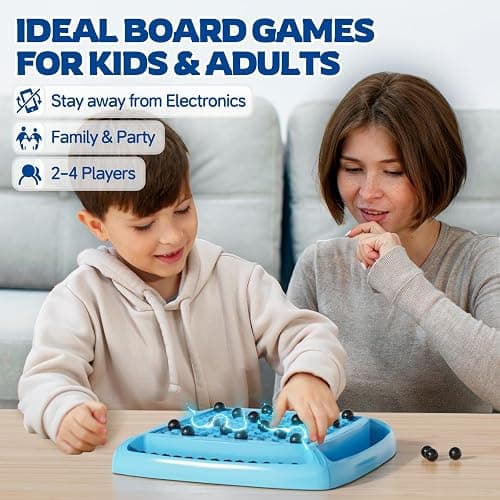 Magnet Game, Magnetic Games Chess, Board Games for Kids 6-8-12, Magnet Chess Kid Games, Family Board Games for Kid and Adults, Magnetic Game with 40 Pieces, Fun Birthday Gifts for Kids (Blue) thumbnail 4