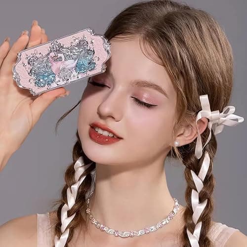 Flower Knows Swan Ballet Six-Color Makeup Palette,Soft Pink Face Makeup Palette with 4 Matte + 2 Shimmer Shades,Blendable Smooth Cute Make Up,0.23 Oz(03 Pink Swan) thumbnail 4