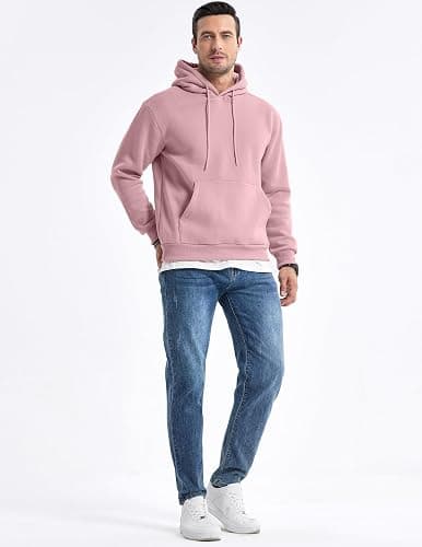 JMIERR Mens Casual Cotton Hooded Collar Drawstring Hoodies Pullover Sweatshirts Casual Long Sleeve Shirts thumbnail 9