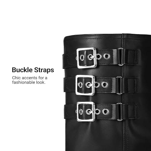 DREAM PAIRS Fold-over Knee High Fashion Boots for Women | Adjustable Buckle,Low Chunky Heel,Comfort Slouchy Boots,Festival Party Going Out Looks,Long Tall Fashion Casual Boots thumbnail 6
