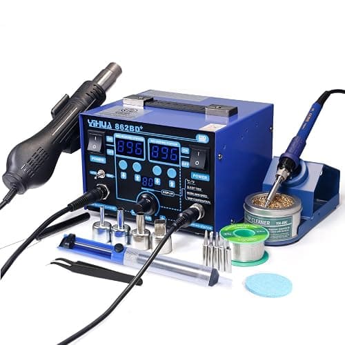 YIHUA 862BD+ SMD ESD Safe 2 in 1 Soldering Iron Hot Air Rework Station °F /°C with Multiple Functions - Image 1