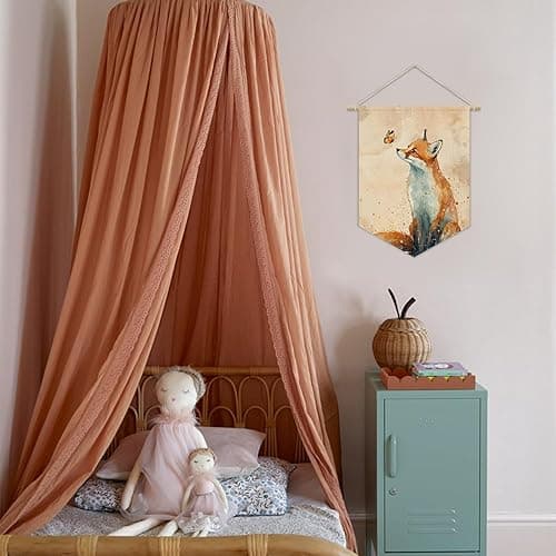 XYDEG Woodland Nursery Decor,Fox Fall Decor Canvas Banner,Kids Room Decor,Canvas Banner For Kids room,Canvas Hanging Pennant Flag Banner For Bedroom Classroom,Gift For Fox Lover - Fox thumbnail 5