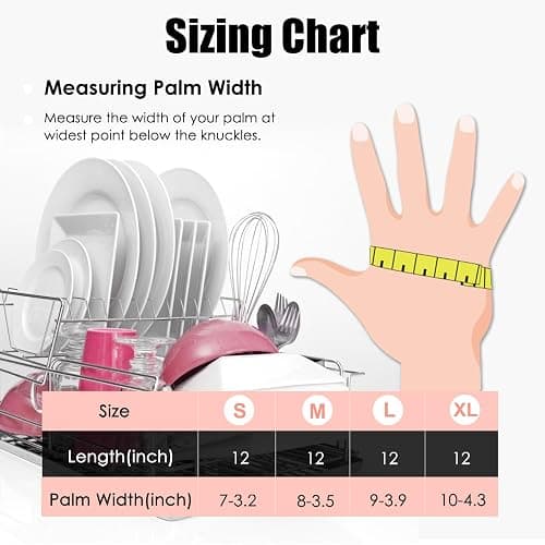 IUCGE Rubber Gloves for Household, Dishwashing Gloves for Kitchen, Reusable thumbnail 2
