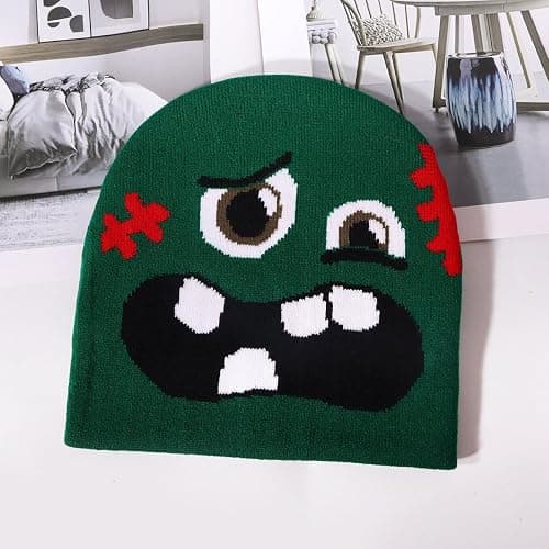 Graphic Beanie Y2K, Warm, Comfort and Soft Feel, Beanie Y2K Fashion Knit Caps, Hip-Hop Style thumbnail 2