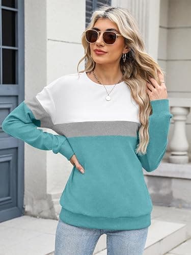 TICTICMIMI Women's Crewneck Sweatshirts Lightweight Long Sleeve Tunic Tops Cute Pullover Shirts thumbnail 4