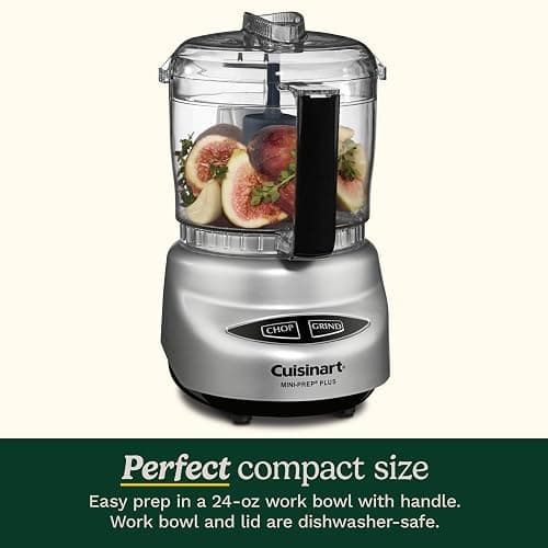 Cuisinart Mini-Prep Plus Food Processor, 24-Ounce Mini Food Processor to Chop Herbs, Vegetables, and Hard Cheese, 24-Ounce Work Bowl, Reversible Stainless Steel Blade, DLC-2ABC, Brushed Chrome thumbnail 4