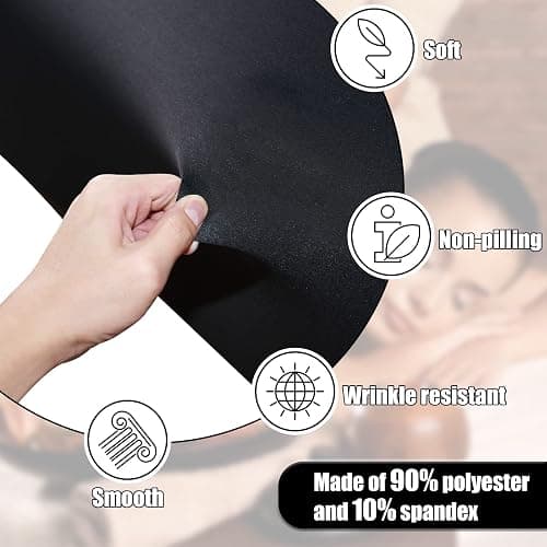 Stretchy Lash Bed Cover for Lash Extension Bed, Protective Spa Treatment Sheet Set for Lash Bed Topper or Massage Bed (Black) thumbnail 2