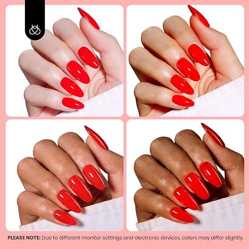 Beetles Red Gel Nail Polish, 1 Pcs 8ml Hema-Free Gel Red Color Crimson Harmony Soak Off U V LED Polish Nail Art Design Manicure Salon DIY Salon thumbnail 5