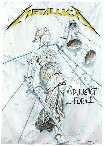 Heart Rock Bandiera Originale Metallica And Justice for all, Tessuto, Multicolore, 110x75x0.1 cm - Image 1