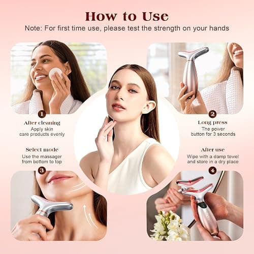 Pedete Facial Massager, 7 Colors Red Light Therapy for Face and Neck, Face Lift Device with 113°F Heating Vibration for Multi Skin Care thumbnail 7