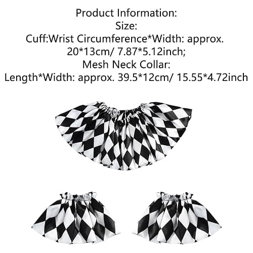 Miaeowve Lace Neck Ruffle Collar and Wrist Cuff Sleeves Detachable Clown Costume Accessories for Women Halloween thumbnail 6