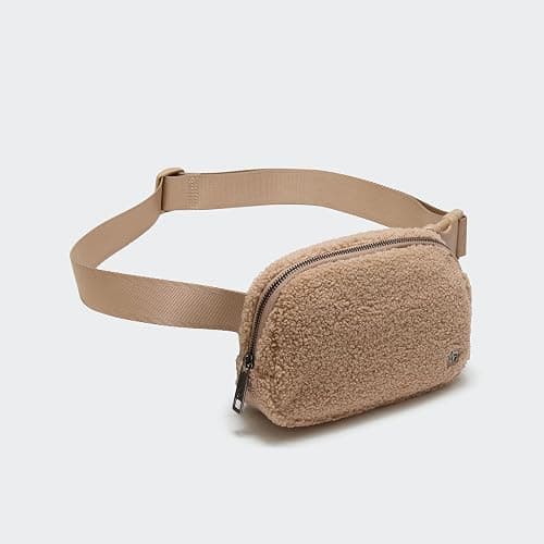 Pander Fanny pack Everywhere Fleece Belt Bag for Women and Men with Adjustable strap Belt, 1L. (Tan) thumbnail 3