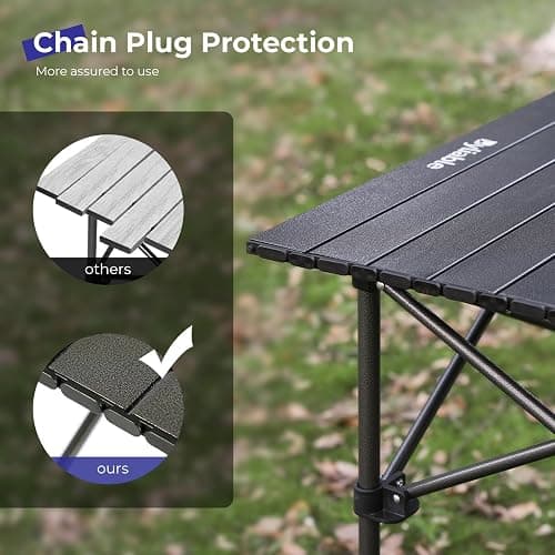 Byliable Camping Table Folding Portable Camp Aluminum Fold Up Lightweight Roll Up Table Adjustable Height with Carry Bag Indoor Outdoor for Camping, Picnic, Backyard, BBQ, Patio, Black thumbnail 7