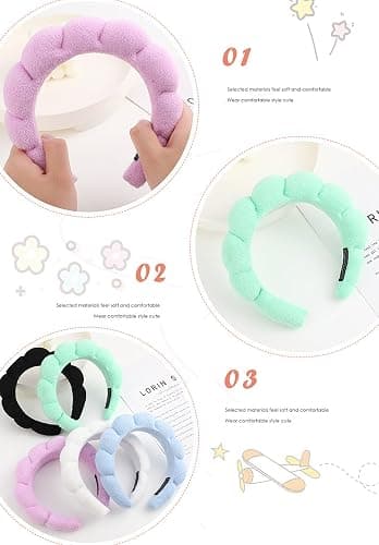 Pezlun Spa Headband Set Washing and makeup sponge hair hoop suit bath towel cloth for cleaning the face or bath beam. (Yellow, Average code) thumbnail 4