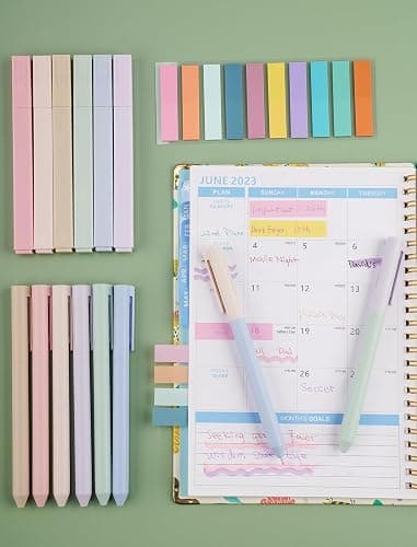 NiArt 14 Textmarker Pastell Set, Morandi Farben, Kein Durchbluten Bibelmarker & Gelstifte, Aesthetic Bible Marker mit Haftnotizen und Aufbewahrungsbox, Perfekt für Journal, Bibel, Schulbedarf thumbnail 8