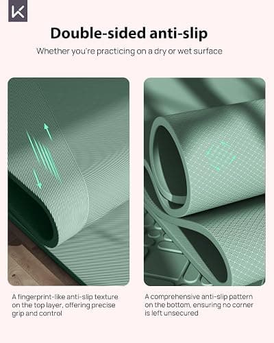 KEEP Extra Wide Yoga Mat, 7mm Thick 72" x 32" Exercise Mat | 7mm thick Extra wide yoga mat with carry strap for home workout, yoga, exercise and Pilates thumbnail 2