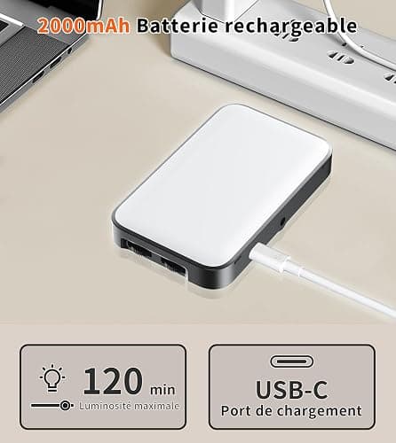 TONEOF Lampe Selfie Portable Rechargeable,Coque Souple avec Support Intégré | Coque souple et support intégré, luminosité multiple réglable pour visioconférence et création de contenu thumbnail 6