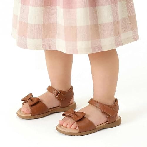 DREAM PAIRS Girls Sandals Fashion Bow Summer Shoes for Toddler/Little Kid thumbnail 2