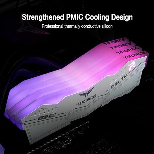 TEAMGROUP T-Force Delta RGB DDR5 Ram 32GB (2x16GB) 6000MHz PC5-48000 CL30 Intel XMP 3.0 & AMD Expo Compatible Desktop Memory Module Ram White FF4D532G6000HC30DC01 thumbnail 4
