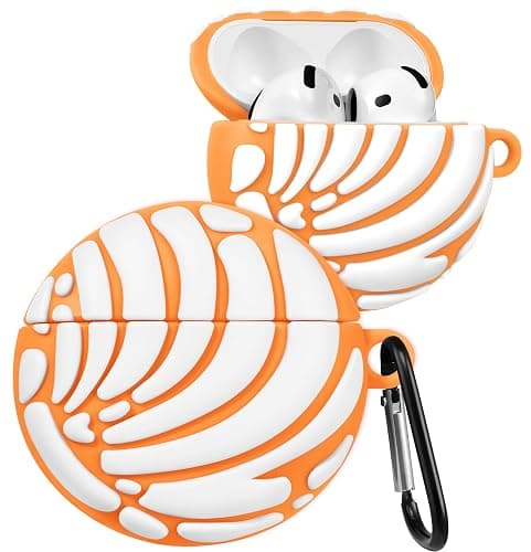 Boaretiu for AirPods 4 Case Cute Kawaii - 3D Soft Silicone Case Cover with Keychain for Women Girls Teens Food Funny Unique Pretty Fashion Design Protective Skin Case for Airpods 4, White Bread - Image 1